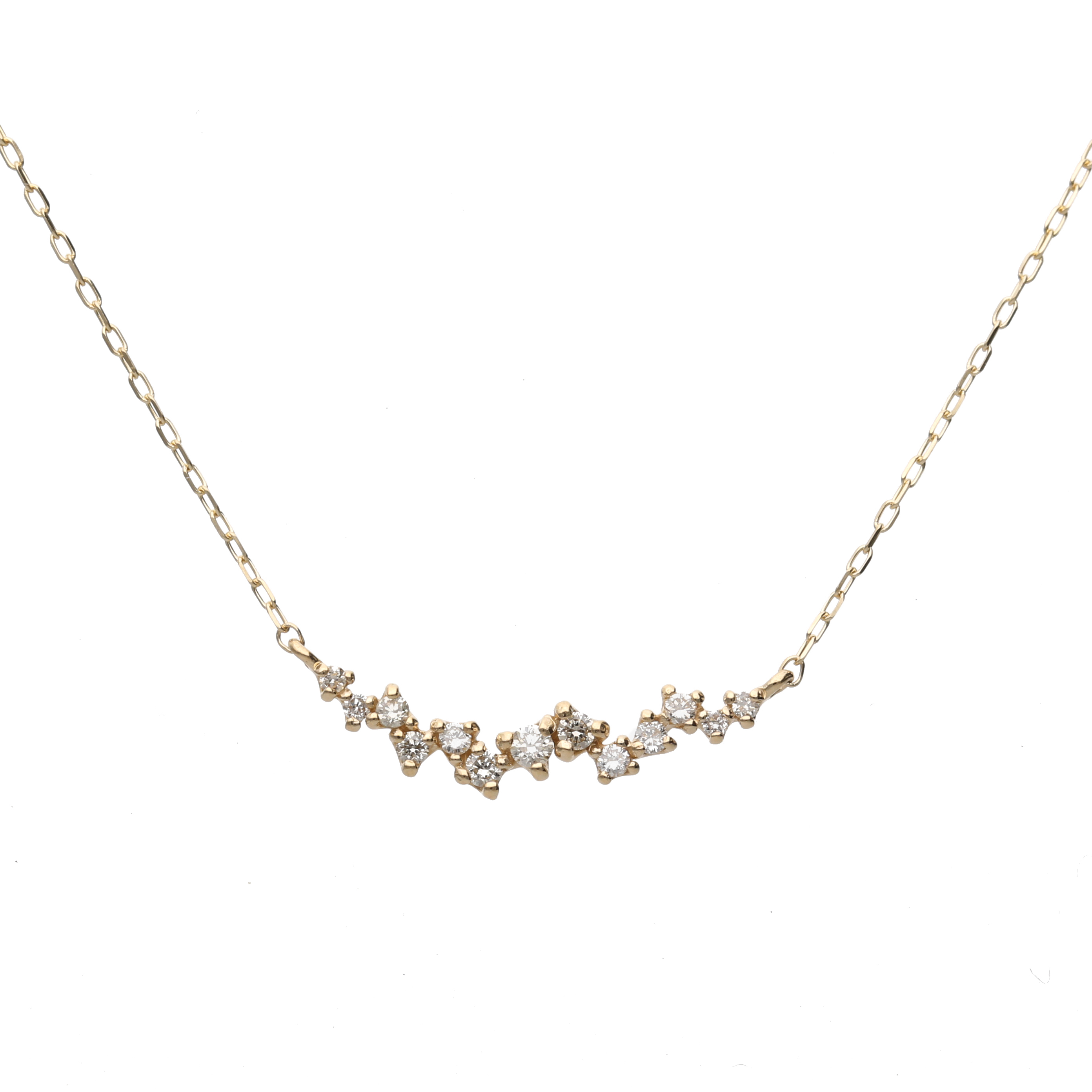 K10 ホワイトゴールド/イエローゴールド ダイヤモンド ネックレス0.1ct